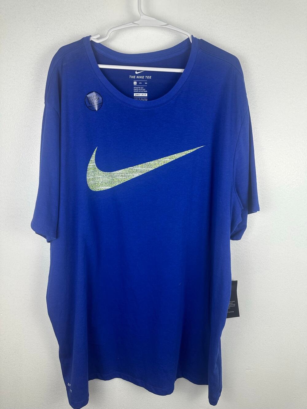 Nike Men's "The Nike Tee" Athletic Cut Dri-FIT Cotton Tee electric blue 3XL